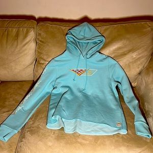 NWT Brand New Harley-Davidson Large Cropped Hoodie Knit Aqua